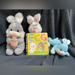 Egg Board Book with 3 Plush Bunnies